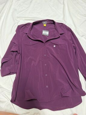 Eddie Bauer Plum Button-Front Collared Shirt